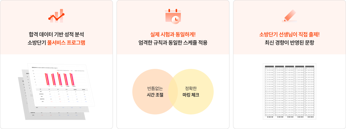 소방단기 풀서비스 프로그램/ 실제 시험과 동일하게! / 소방단기 선생님이 직접 출제!