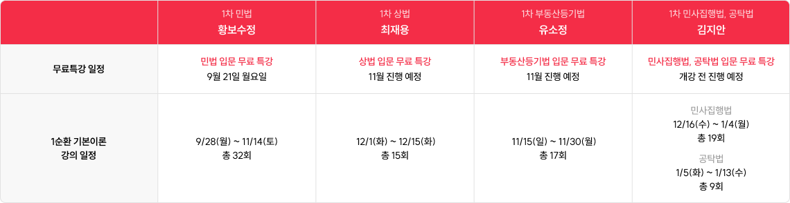무료특강 일정