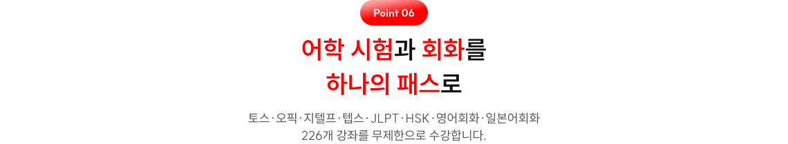 어학 시험과 회화를 하나의 패스로