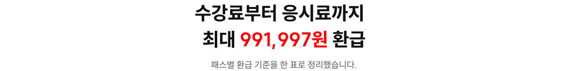 수강료부터 응시료까지 최대 1,010,477원 환급