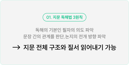 지문 독해법 3원칙