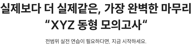 실제보다 더 실제같은 가장 완벽한 마무리, XYZ동형 모의고사.