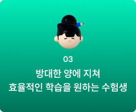 03 방대한 양에 지쳐 효율적인 학습을 원하는 수험생