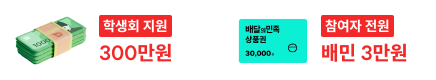 학생회 지원 300만원, 참여자 전원 배민 3만원