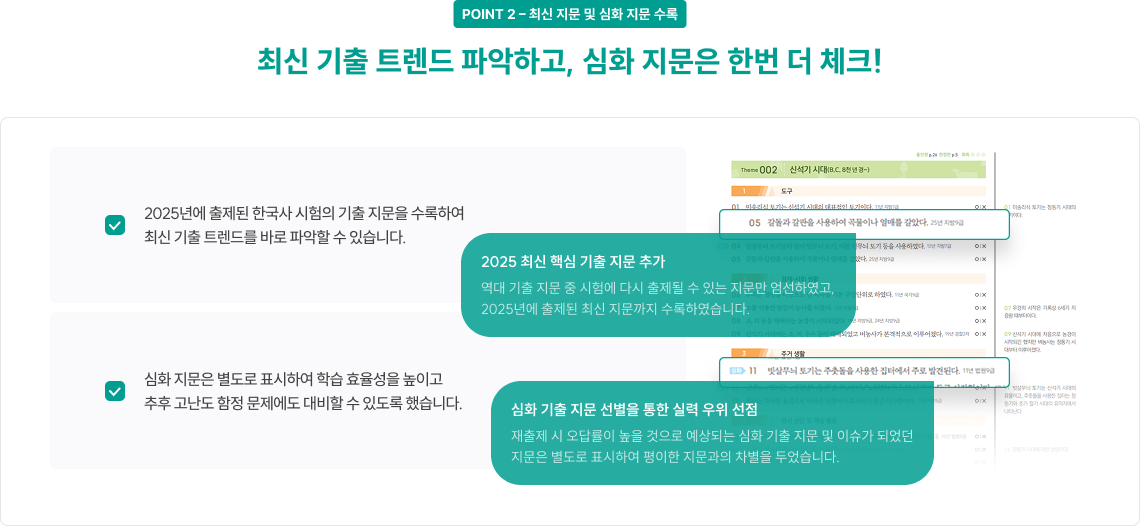 POINT 2 - 최신 지문 및 심화 지문 수록 최신 기출 트렌드 파악하고, 심화 지문은 한번 더 체크!