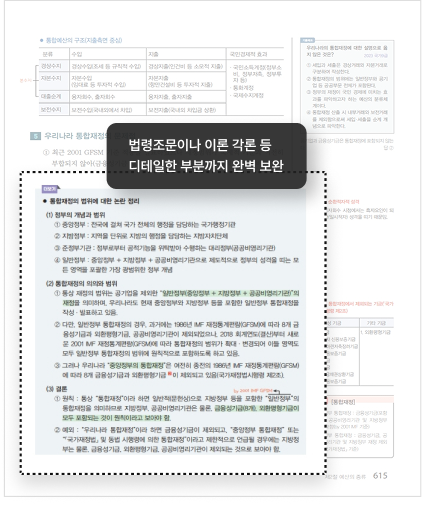 법령조문이나 이론 각론 등 디테일한 부분까지 완벽 보완