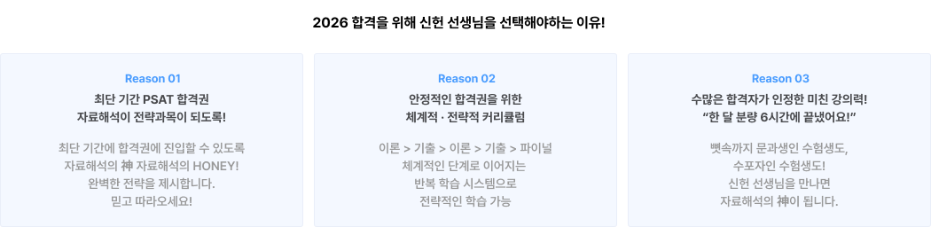 합격을 위해 선생님을 선택해야하는 이유!