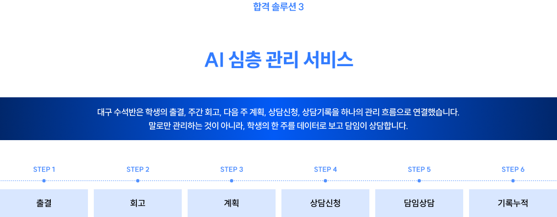 오직 대구 수석반에서만 진행되는 AI 심층 관리 서비스