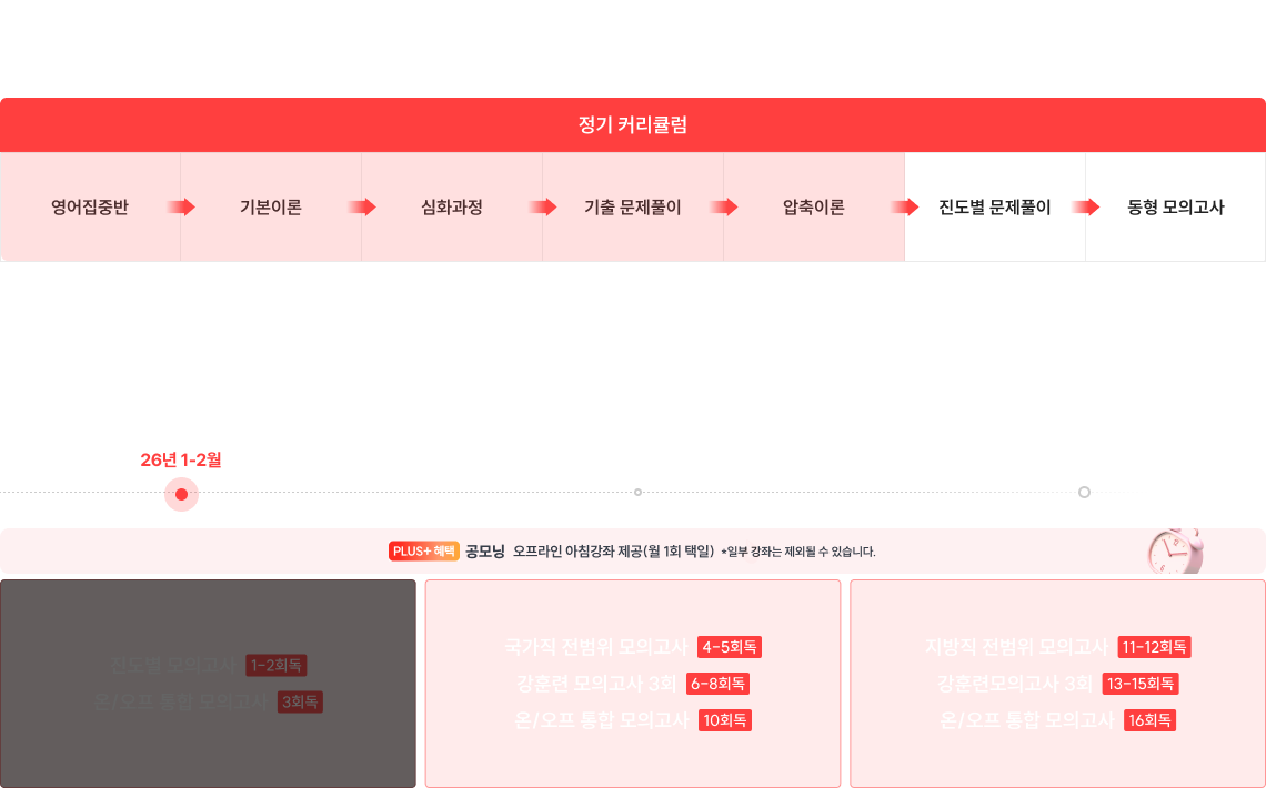 학원 실강 프리패스 PLUS 커리큘럼