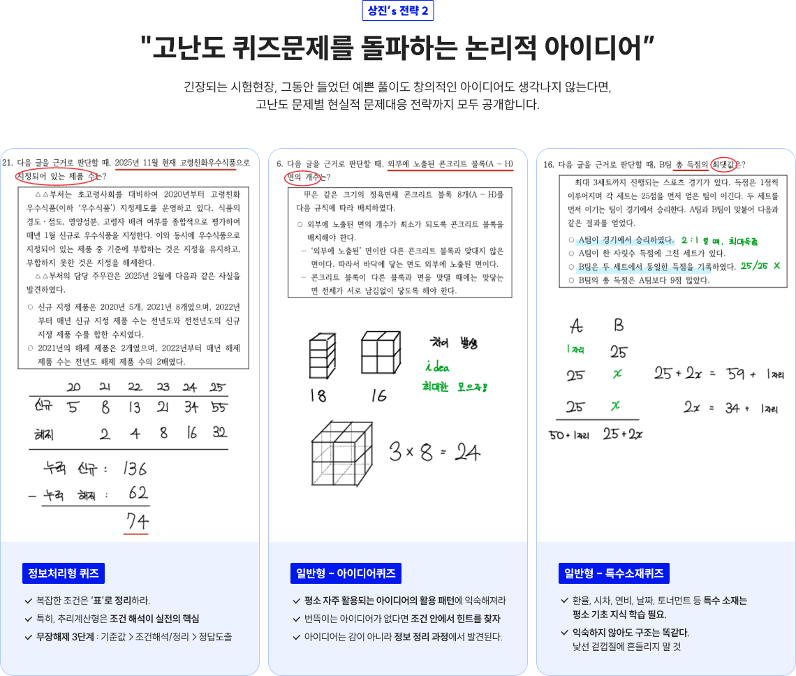 상진's 전략 2 고난도 퀴즈문제를 돌파하는 논리적 아이디어
