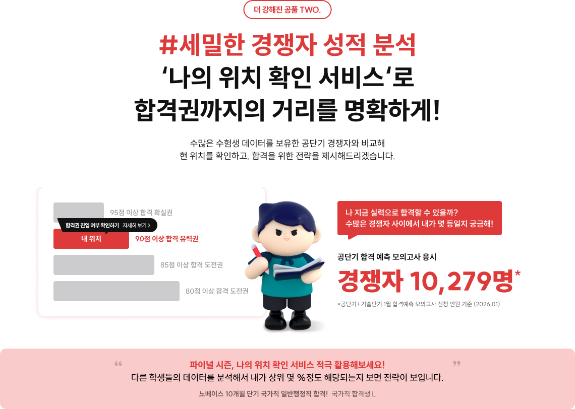 #세밀한 경쟁자 성적 분석 ‘나의 위치 확인 서비스‘로 합격권까지의 거리를 명확하게!