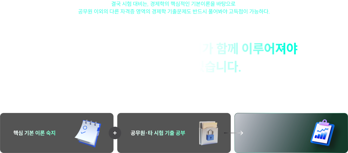 경제학은 이론과 기출문제 풀이가 함께 이루어져야 고득점을 받을 수 있습니다.