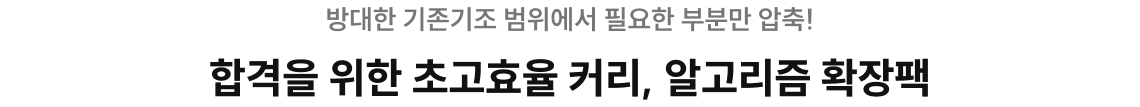 합격을 위한 초고효율 커리, 2026 알고리즘 확장팩