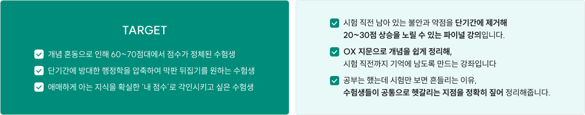 개념 혼동으로 인해 60~70점대에서 점수가 정체된 수험생