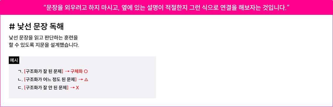 낯선 문장 독해 훈련