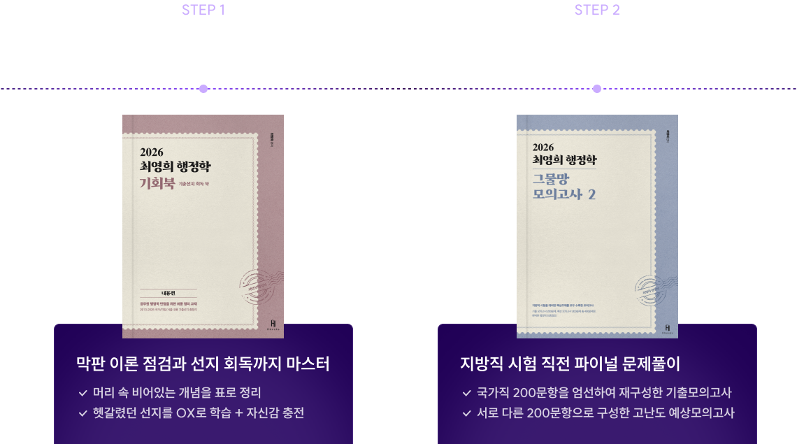 STEP1. 2026 최영희 행정학 기회북, STEP2. 2026 최영희 행정학 그물망 모의고사 (20회분)