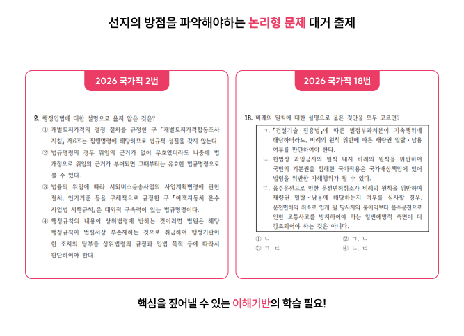 선지의 방점을 파악해야하는 논리형 문제 대거 출제