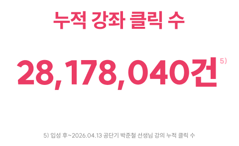 누적 강좌 클릭 수 28,178,040건