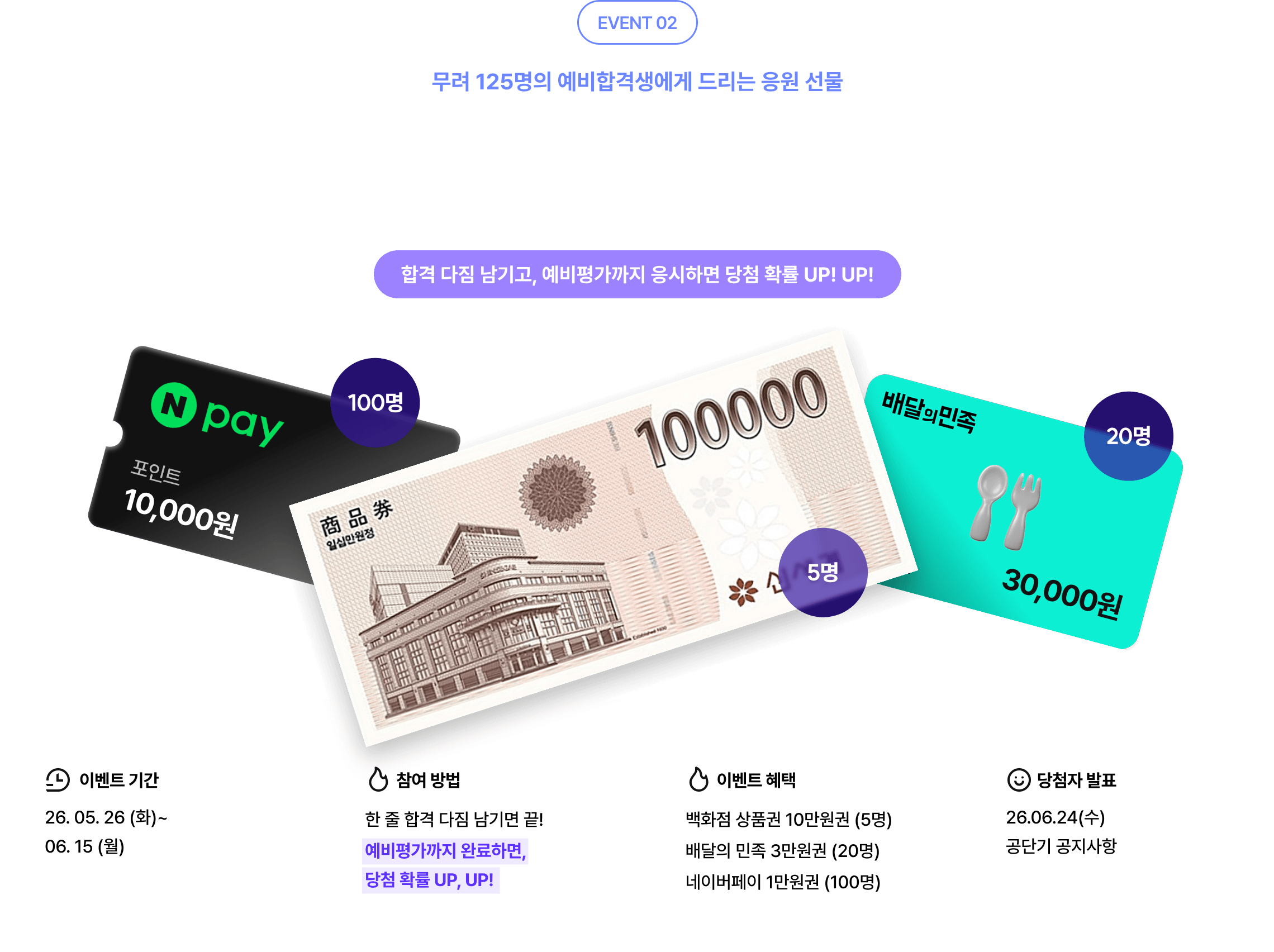 27년 개편 1년 내 합격할 미래의 나를 위해 한 줄 합격 다짐 남기면, 응원 선물 드려요!
