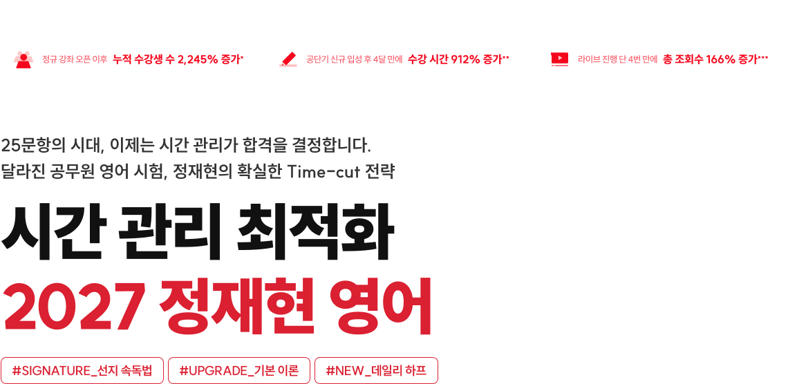 시간 관리 최적화 2027 정재현 영어