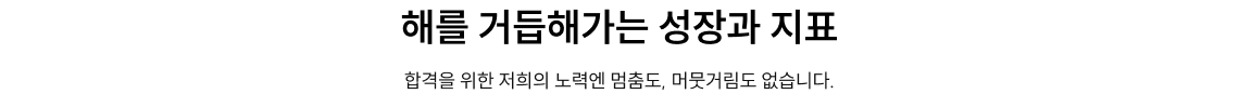 해를 거듭해가는 성장과 지표