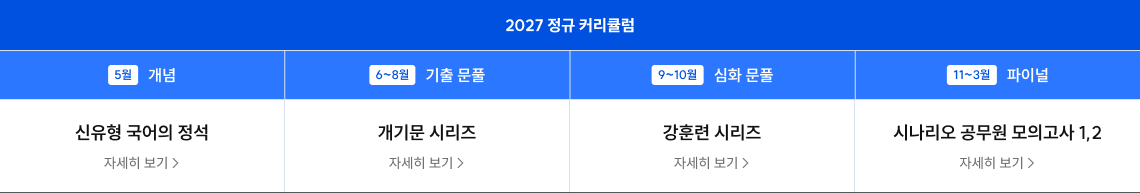 2027 정규 커리큘럼