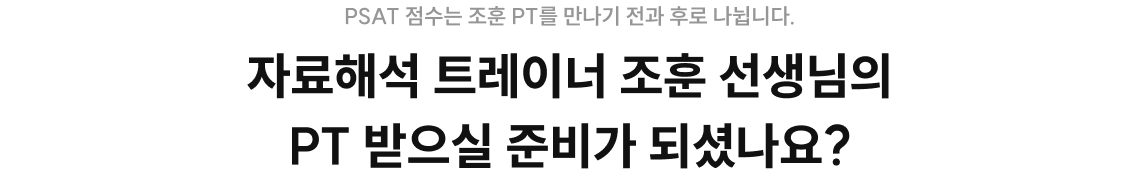 자료해석 트레이너 조훈 선생님의 PT 받으실 준비가 되셨나요?