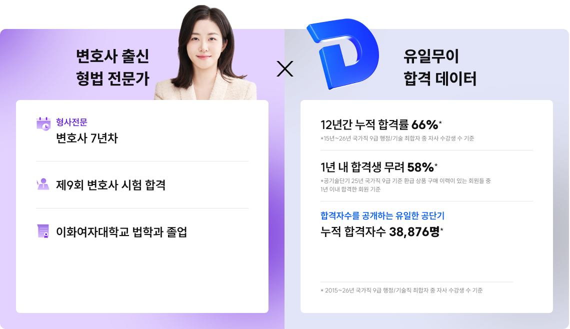 변호사 출신 형법 전문가 X 유일무이 합격 데이터