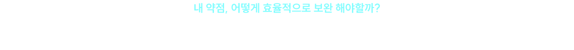 내 약점, 어떻게 효율적으로 보완 해야할까?