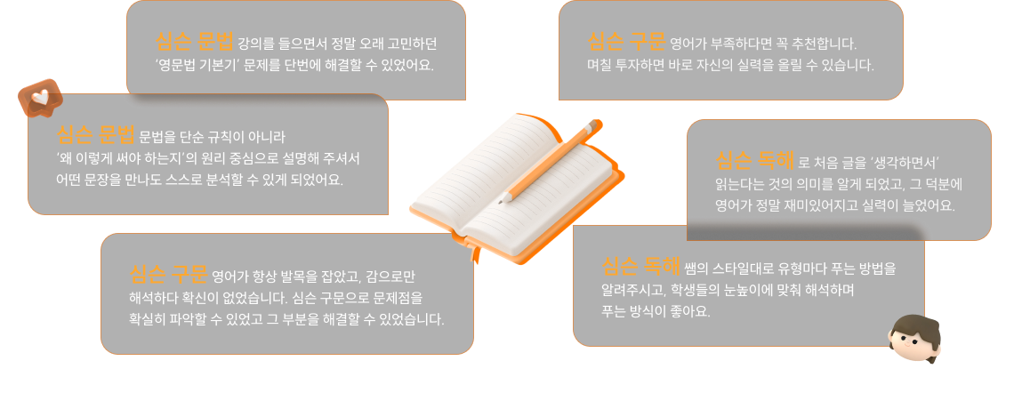 영어 문장 구성 원리부터 확실하게 잡고 문제 풀이까지 책임지고 떠먹여드립니다.