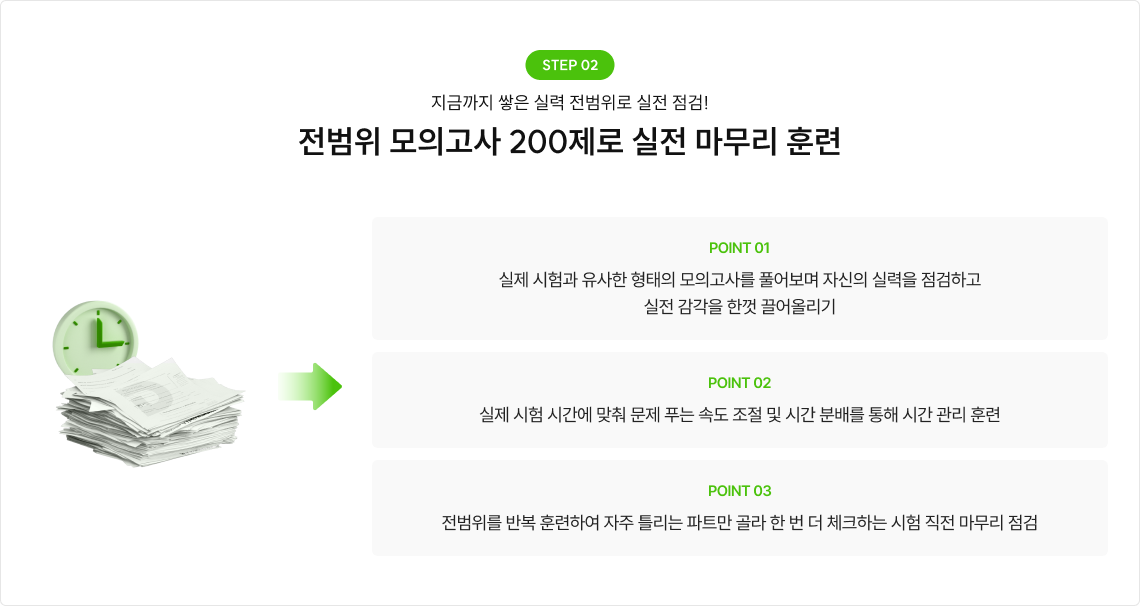 전범위 모의고사 200제로 실전 마무리 훈련