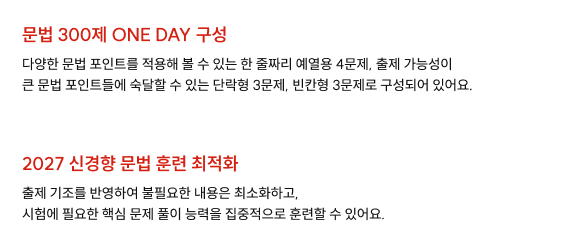 문법 300제 교재 구성