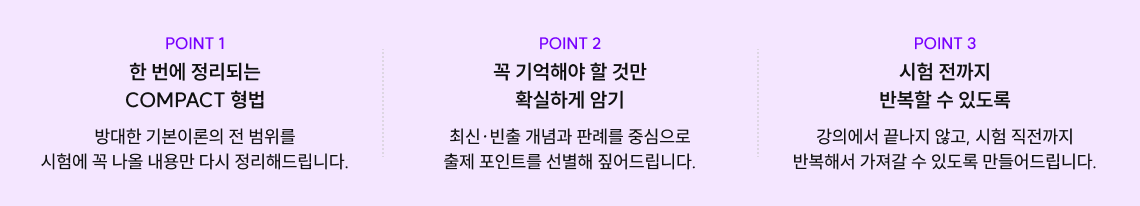 한 번에 정리되는 COMPACT 형법, 꼭 기억해야 할 것만 확실하게 암기, 시험 전까지 반복할 수 있도록