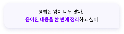형법은 양이 너무 많아..흩어진 내용을 한 번에 정리하고 싶어
