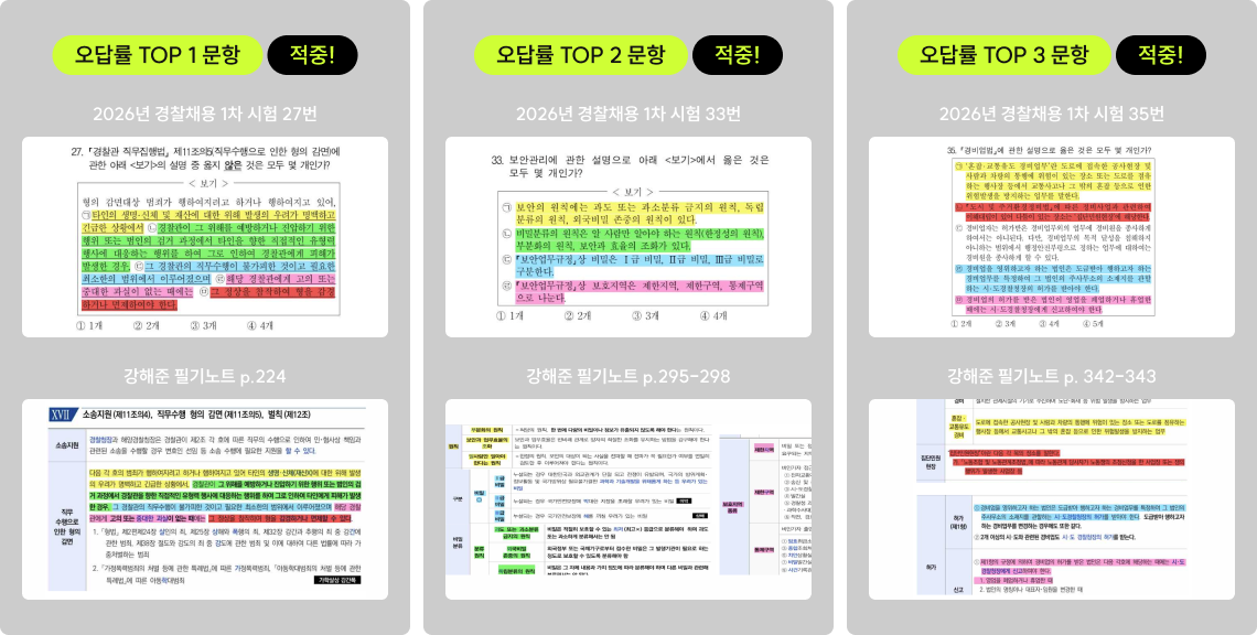 26년 1차 시험 적중 내역