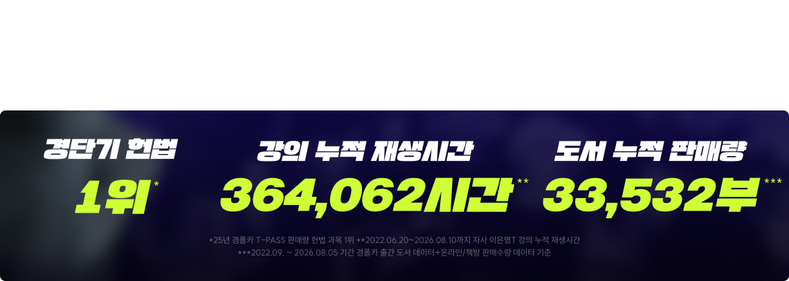 강의부터 합격까지 ALL-KILL 압도적인 지표가 증명하는 경단기 헌법 1위*