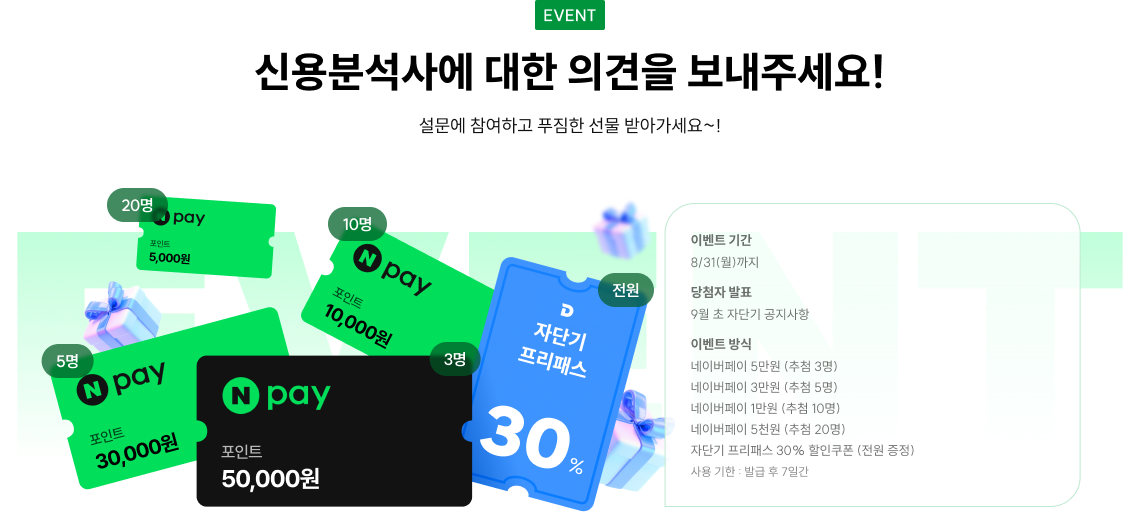 신용분석사에 대한 의견을 보내주세요!
