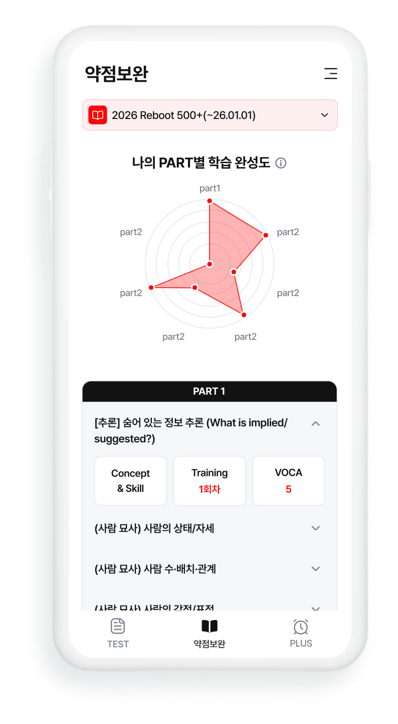 약점인 유형만 골라서 될 때까지