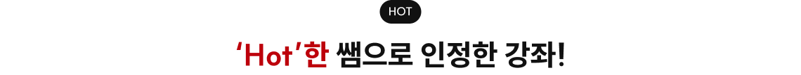 'Hot'한 쌤으로 인정한 강좌!