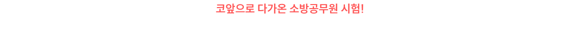 코앞으로 다가온 소방공무원 시험! 그동안의 노력도 실전 감각이 없다면 빛을 발하기 어렵습니다.