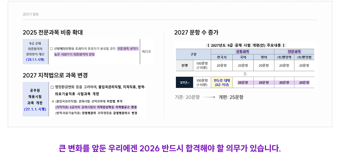 큰 변화를 앞둔 우리에겐 2026 반드시 합격해야 할 의무가 있습니다.