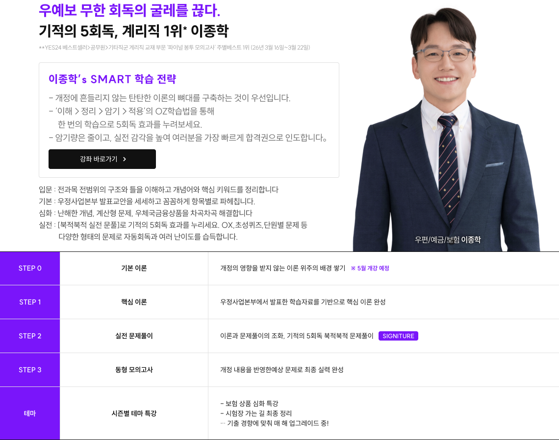 우편 예금 보험 이종학 커리큘럼
